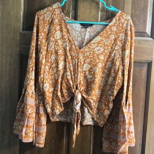 AE Cropped Orange Long Sleeve